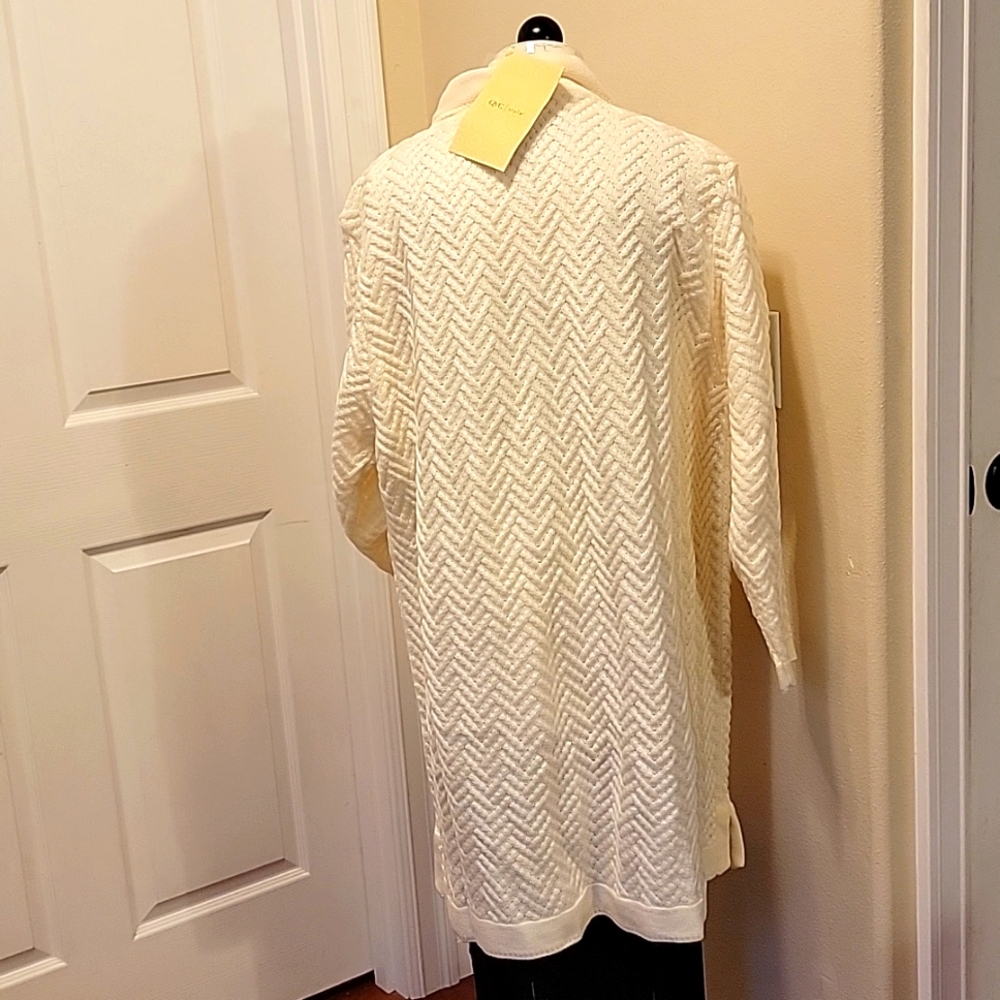 Denim & Company Chevron Stitch Twin Set Sweater - Picture 2 of 5